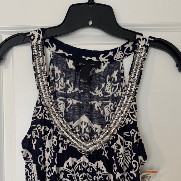 INC International Concepts Black and Cream Tank Top - Picture 2 of 4